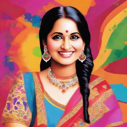 Create an image of Babita from the TV show 'Taarak Mehta Ka Ooltah Chashmah'