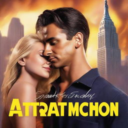 A romance novel cover titled 'Spark of Attraction' featuring a heroic New York firefighter and a compassionate female doctor