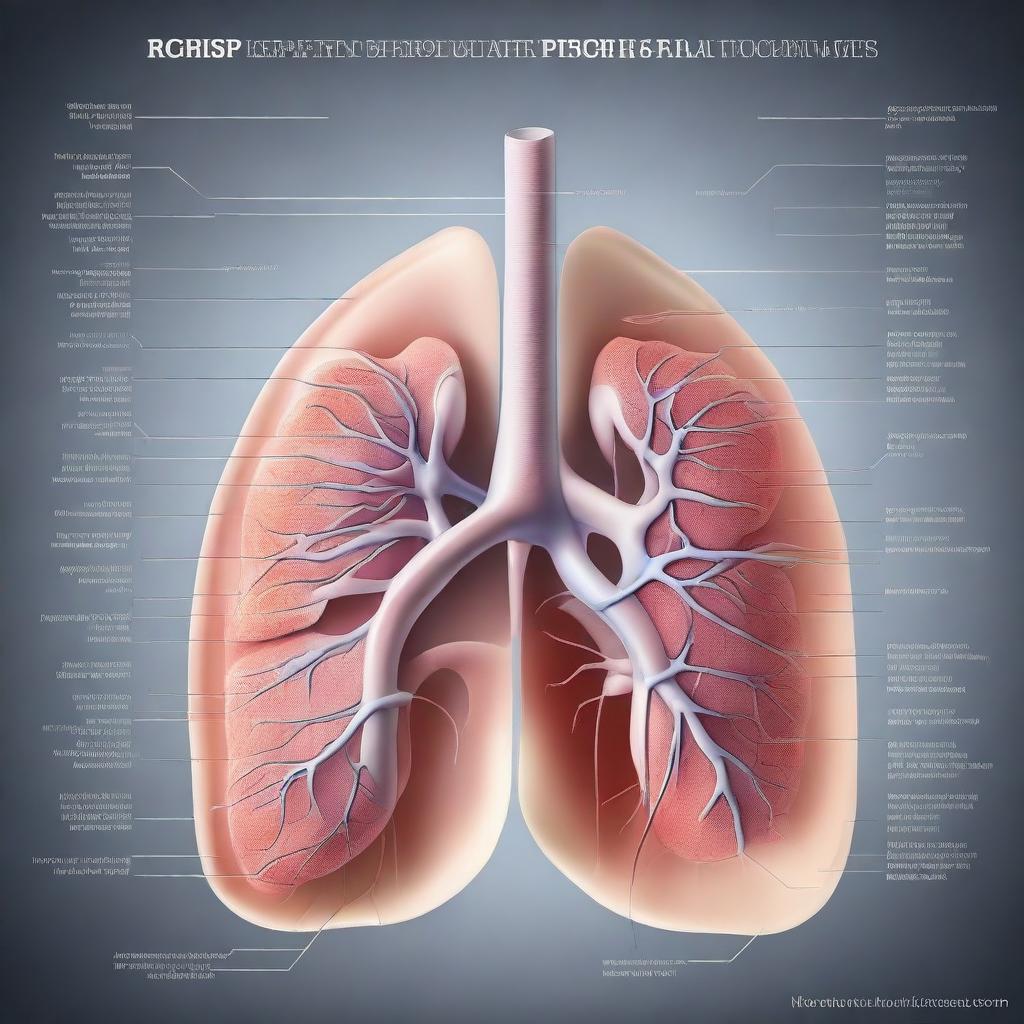 A detailed illustration of the human respiratory system, showing the lungs, trachea, bronchi, and diaphragm