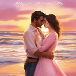 A beautifully illustrated romance novel book cover featuring a couple in a loving embrace