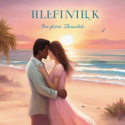 A beautifully illustrated romance novel book cover featuring a couple in a loving embrace