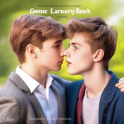 A romance novel book cover featuring two boys who fall for each other