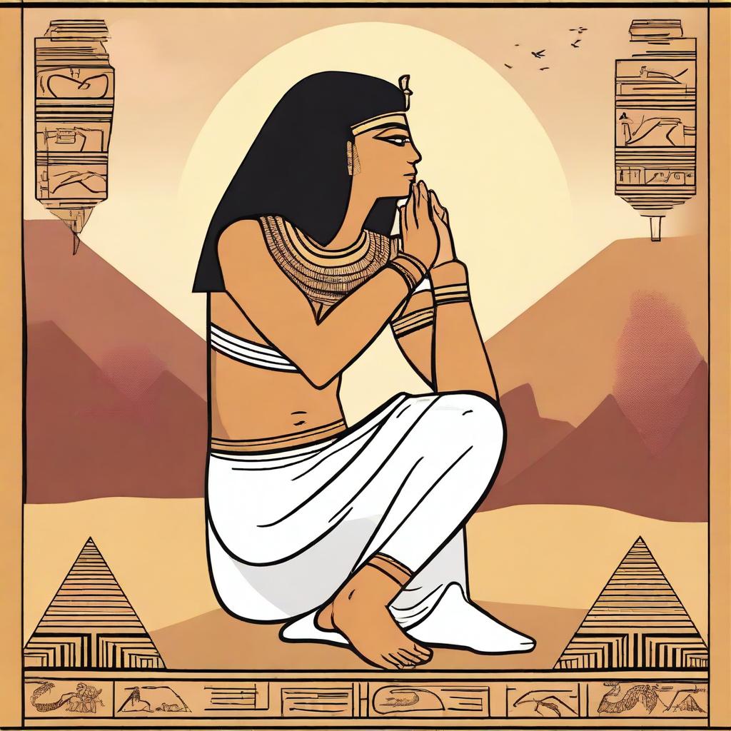 An Egyptian-themed image depicting heartbreak