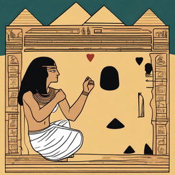 An Egyptian-themed image depicting heartbreak