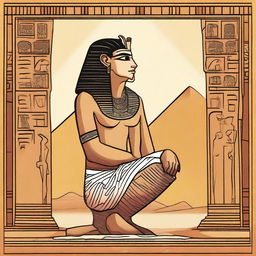 An Egyptian-themed image depicting heartbreak
