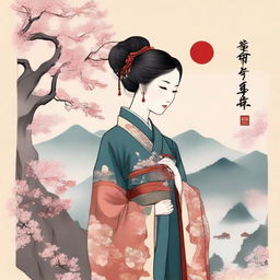 A hand-drawn cover for a historical Chinese novel featuring a female protagonist