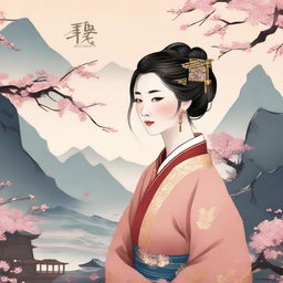 A hand-drawn cover for a historical Chinese novel featuring a female protagonist