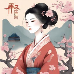 A hand-drawn cover for a historical Chinese novel featuring a female protagonist