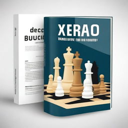 Create a book cover for a chess book featuring the king and knight pieces on the cover