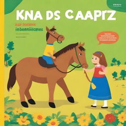 Crie a capa de um livro de xadrez para iniciantes, com uma imagem de um rei e um cavalo de xadrez na capa