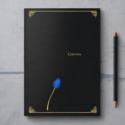 Design a black book cover in portrait orientation, sized A5