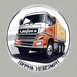 A t-shirt design featuring a detailed illustration of a truck with the text 'Angga Mandiri Transport'