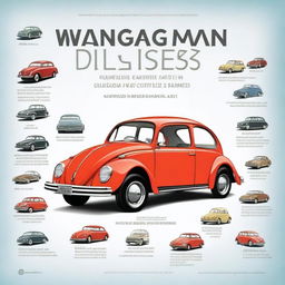 A detailed illustration of Herbert Diess's journey from humble beginnings to leading the Volkswagen Group to success