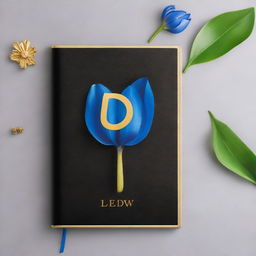 A black book cover with the title 'DEV' in bold letters, featuring a blue tulip symbol