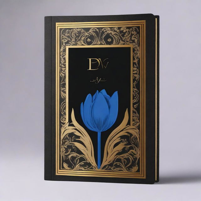 A black book cover with the title 'DEV' in bold letters, featuring a blue tulip symbol below the title