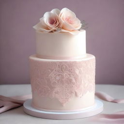 A delicate and elegant cake design in a single color shade, perfect for an anniversary