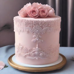 A delicate and elegant cake design in a single color shade, perfect for an anniversary