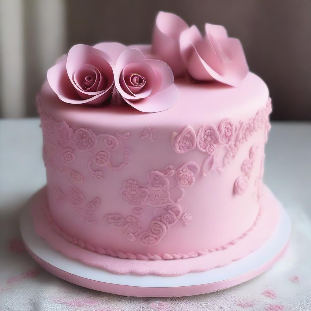 A delicate and elegant cake design in a single color shade, perfect for an anniversary