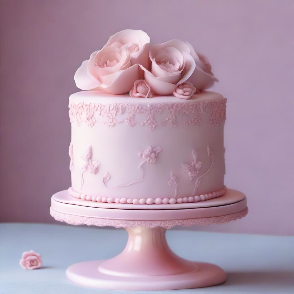 A delicate and elegant cake design in a single color shade, perfect for an anniversary