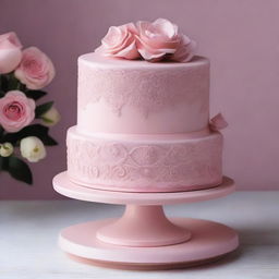 A delicate and elegant cake design in a single color shade, perfect for an anniversary