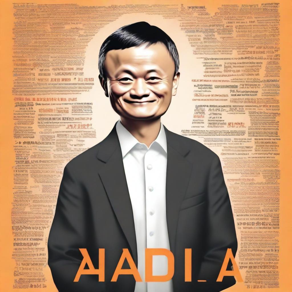 A comprehensive illustration showing Jack Ma's transformation from an English teacher to a commerce magnate with Alibaba