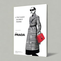 A detailed illustration showing Miuccia Prada's transformation of the luxury fashion industry through the brand Prada