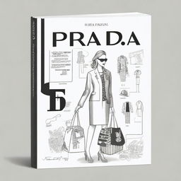 A detailed illustration showing Miuccia Prada's transformation of the luxury fashion industry through the brand Prada