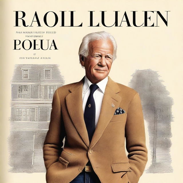 A detailed illustration showcasing Ralph Lauren's journey from a poor child to the pinnacle of the fashion world