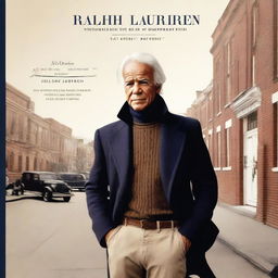 A detailed illustration showcasing Ralph Lauren's journey from a poor child to the pinnacle of the fashion world