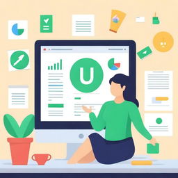 Create an image that represents 'Udemy For Recurring Income', a comprehensive guide designed to help online marketers succeed on the Udemy platform