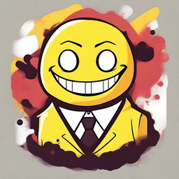Create a t-shirt design featuring the face of Koro Sensei from the anime Assassination Classroom
