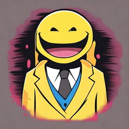 Create a t-shirt design featuring the face of Koro Sensei from the anime Assassination Classroom
