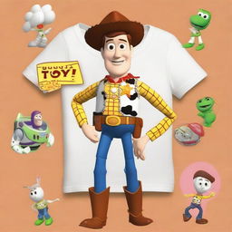 Create a simple t-shirt design with a Toy Story theme