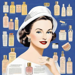 A detailed illustration of Estée Lauder's incredible journey from a poor girl to creating a beauty empire