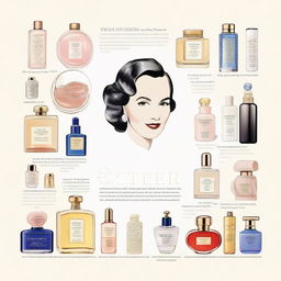 A detailed illustration of Estée Lauder's incredible journey from a poor girl to creating a beauty empire