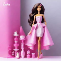 Cree una imagen de una muñeca Barbie inspirada en la imagen de referencia proporcionada