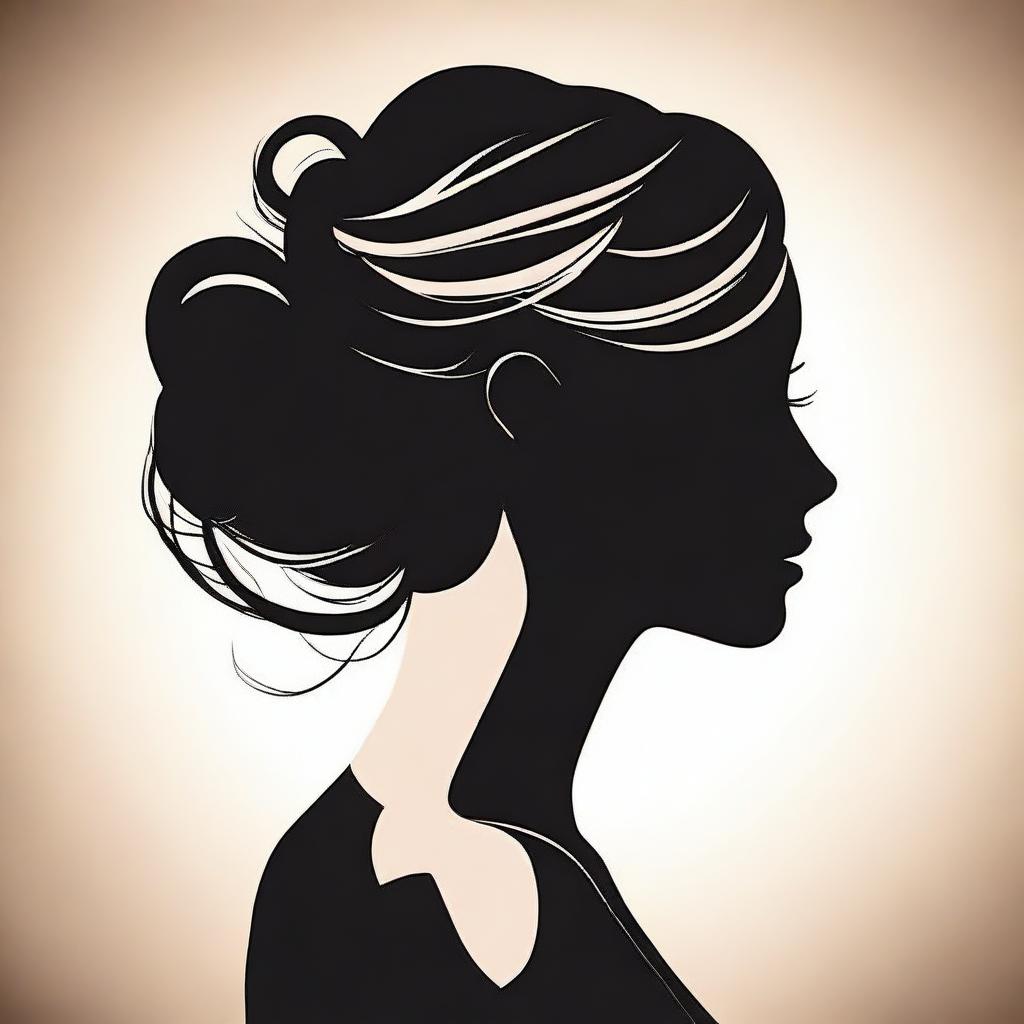 A simple and elegant silhouette of a woman's head