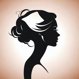 A simple and elegant silhouette of a woman's head