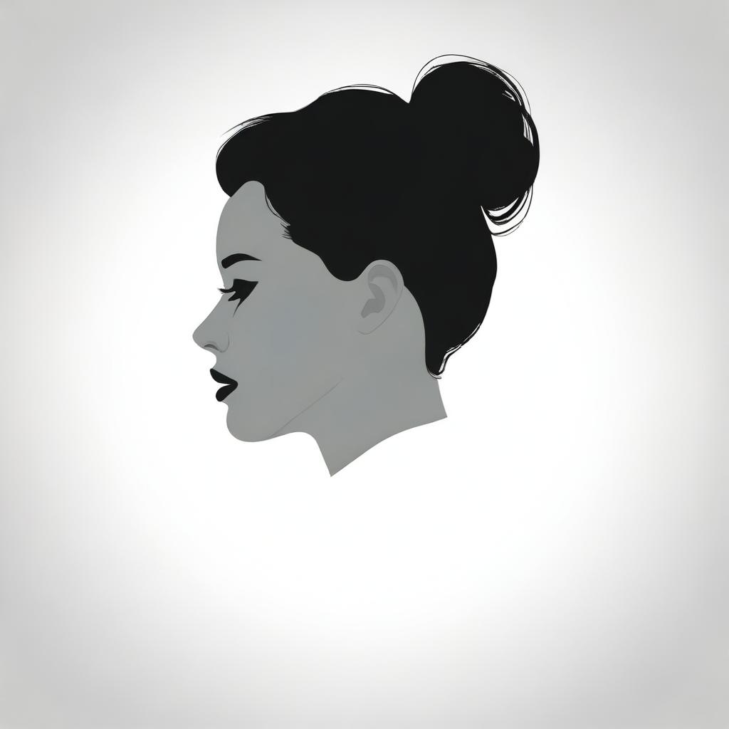 A detailed image of a woman's head silhouette viewed from the front