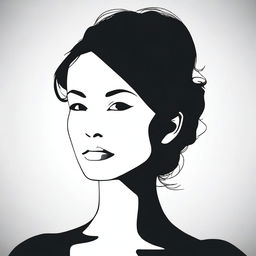 A detailed image of a woman's head silhouette viewed from the front