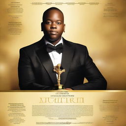 Create a cinematic and epic luxury movie poster featuring 8x Award Winning Autism Activist Marcus Boyd