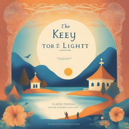 Create a book cover titled 'The Key to Light' by Malaika Hassan