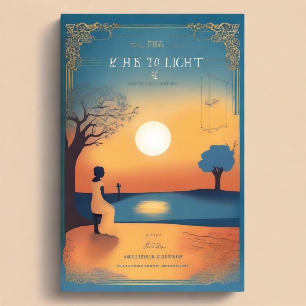 Create a book cover titled 'The Key to Light' by Malaika Hassan