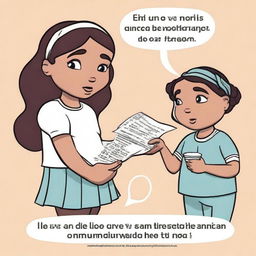 Uma menina com uma expressão serena entregando seus dois olhos, com a frase 'veja com os meus olhos' escrita acima