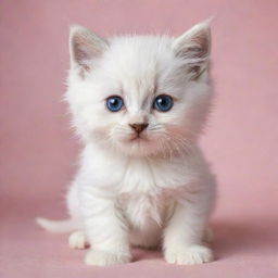 Generate a heartwarming image of a cute, fluffy kitten with sparkling eyes.