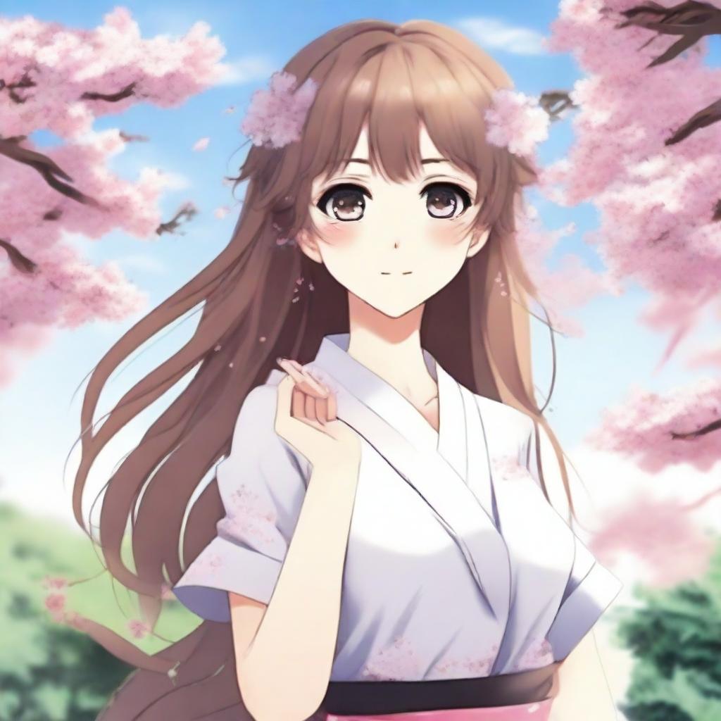 Create an image of a beautiful anime waifu character in different poses