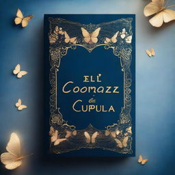 A simple deep blue fantasy and romance novel cover with the title 'El corazón de la cúpula' in golden lettering