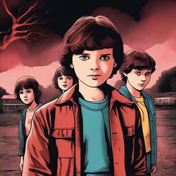 Create an atmospheric scene from Stranger Things Season 5