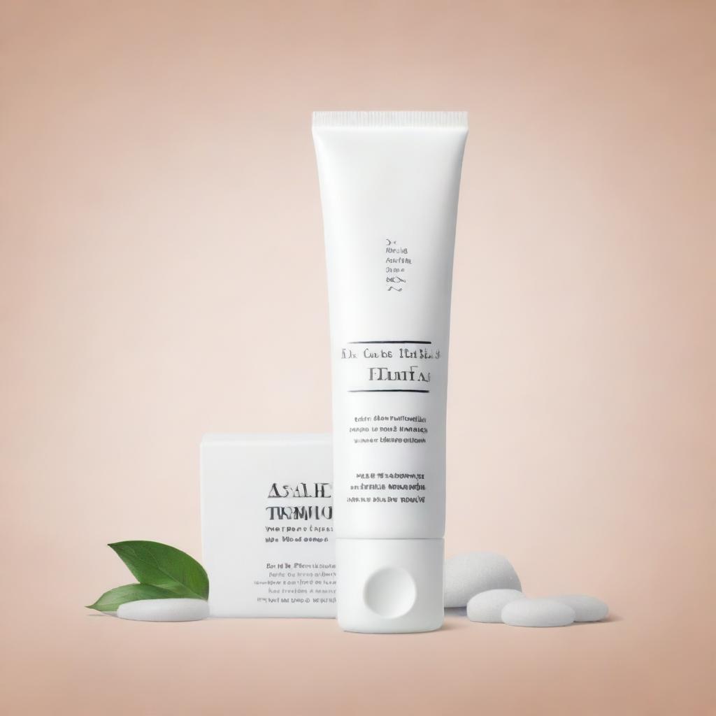 A clean and modern advertisement for an acne treatment product