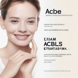 A clean and modern advertisement for an acne treatment product